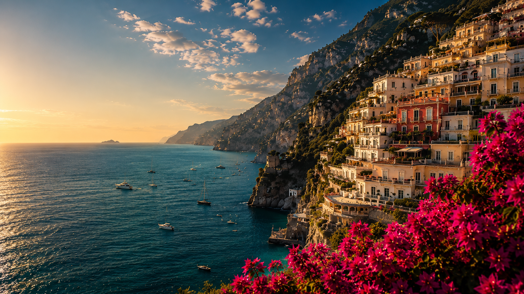 Concept image inspired by Positano on the Amalfi Coast